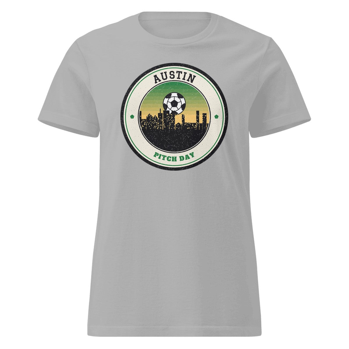 Women's Austin Pitch Day Fitted Tee in Sport Grey, front view