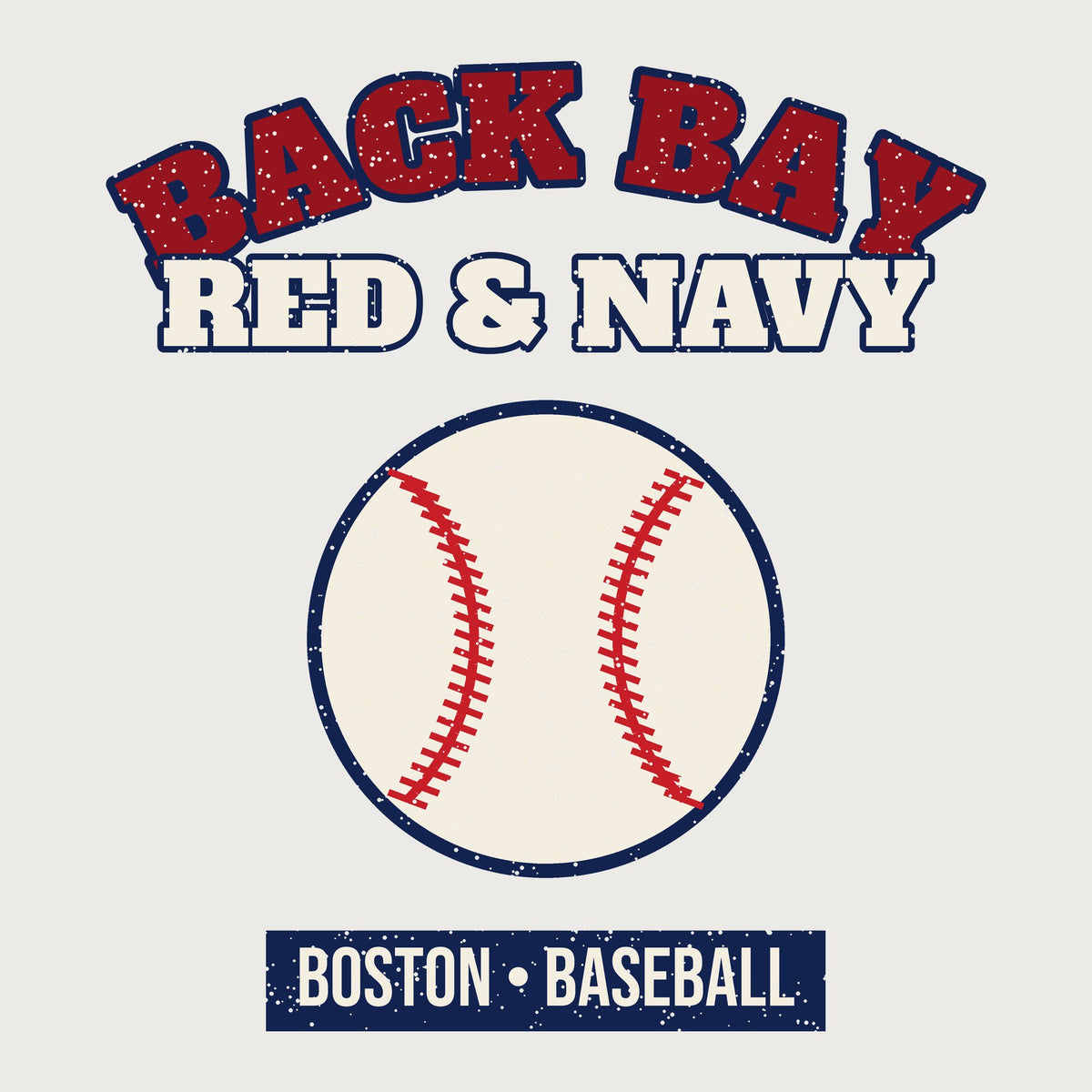 Back Bay Red & Navy Baseball Tee graphic