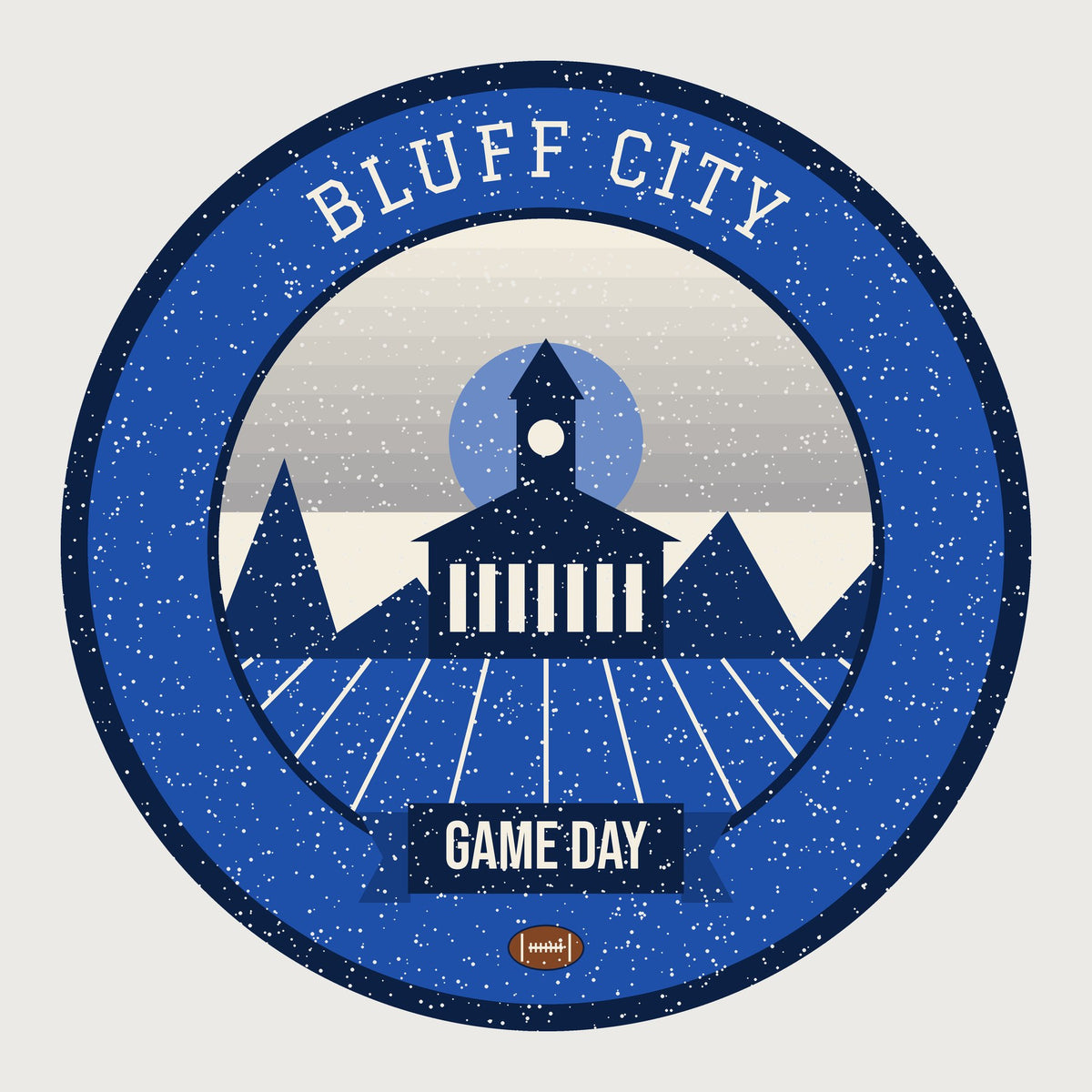 Blue & Gray Bluff City Game Day Tee graphic