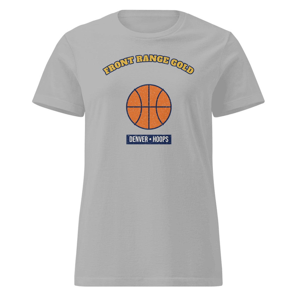 Women's Front Range Gold Hoops Fitted Tee in Sport Grey, front view