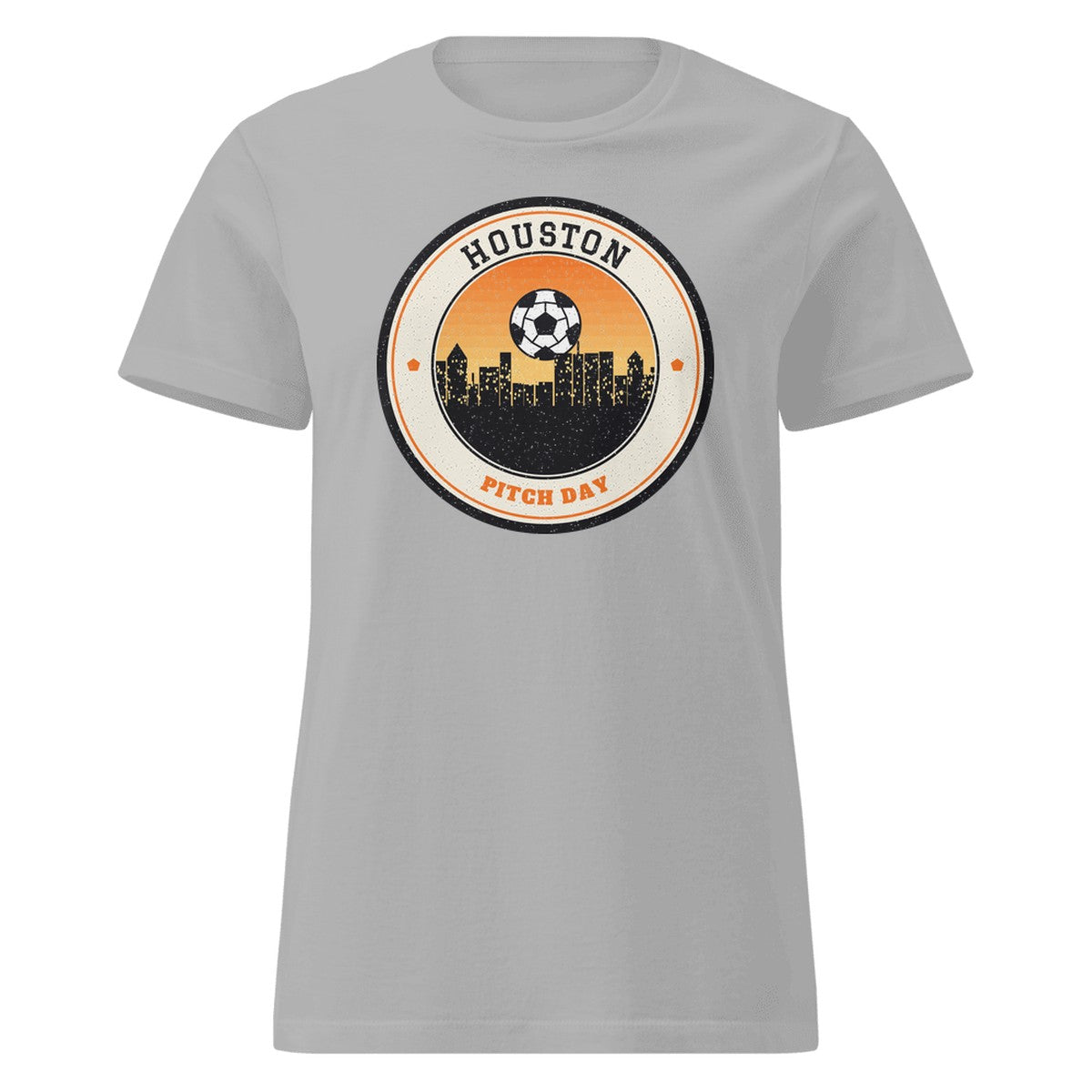 Women's Houston Pitch Day Fitted Tee in Sport Grey, front view