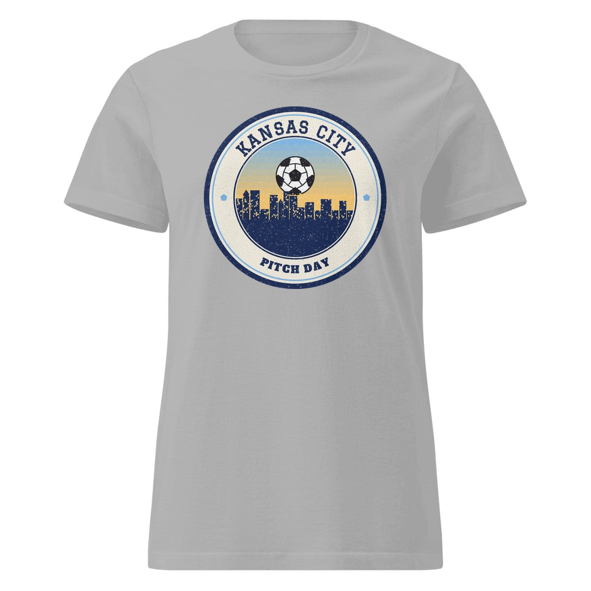 Women's Kansas City Pitch Day Fitted Tee in Sport Grey, front view
