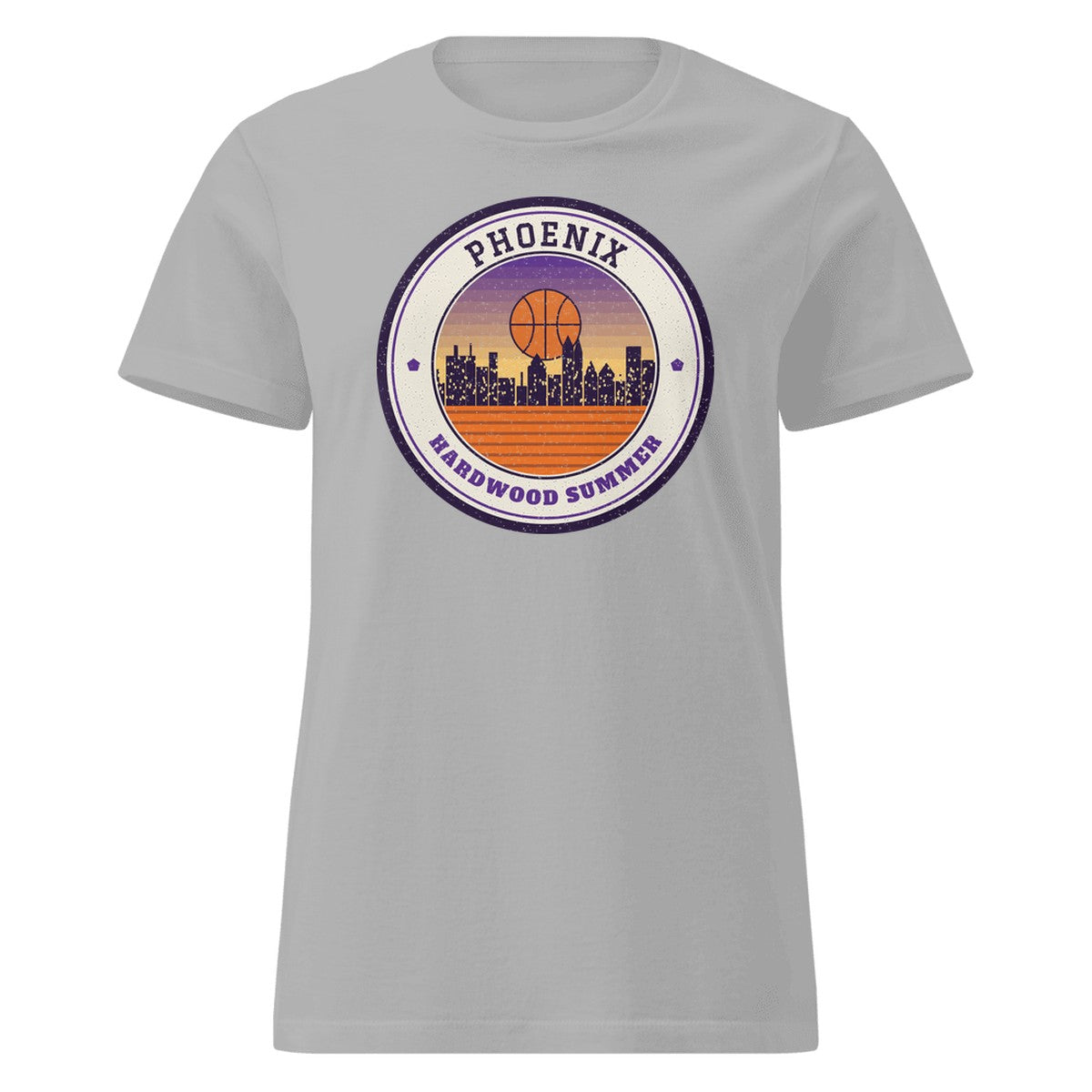 Women's Phoenix Hardwood Summer Fitted Tee in Sport Grey, front view