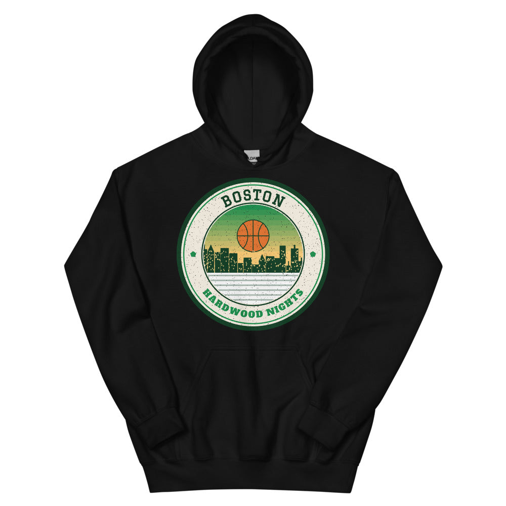 Boston Hardwood Nights Hoodie in black, front