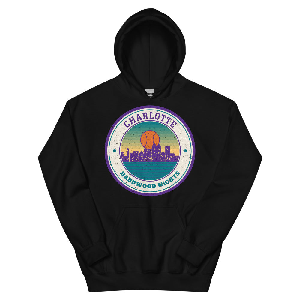 Charlotte Hardwood Nights Hoodie in black, front