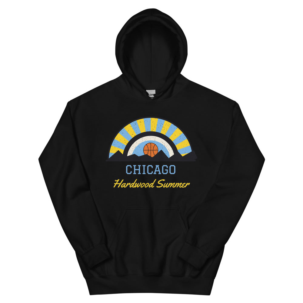 Chicago Hardwood Summer Hoodie in black, front