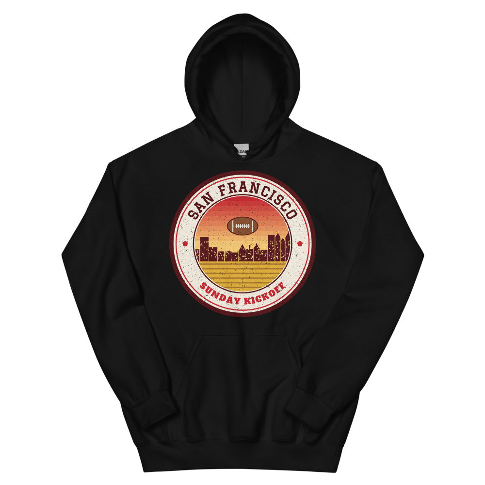 San Francisco Sunday Kickoff Hoodie in black, front