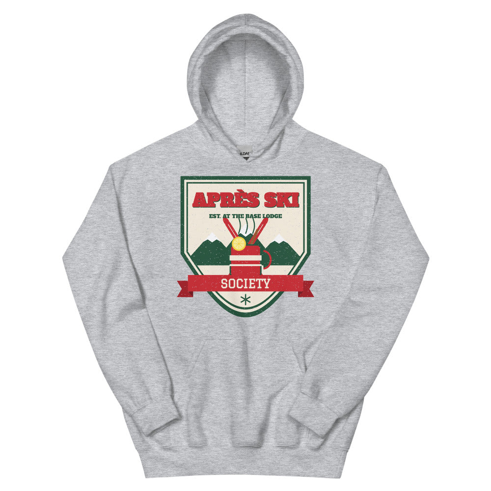 Après Ski Society Unisex Hoodie in sport grey, front view