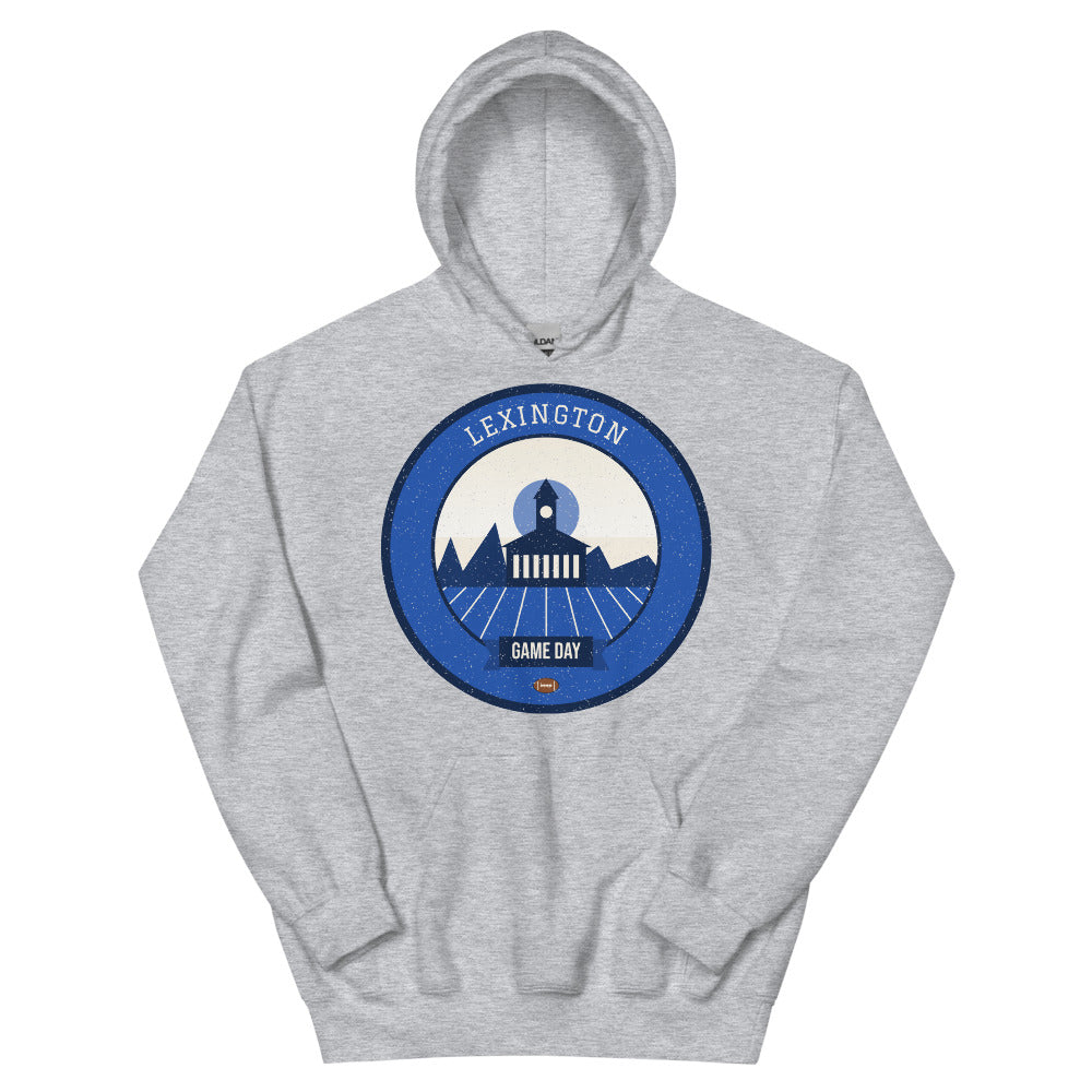 Bluegrass Blue & White Game Day Hoodie in sport grey, front