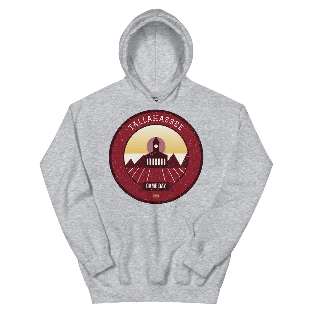 Garnet & Gold Spanish Moss Game Day Hoodie in sport grey, front