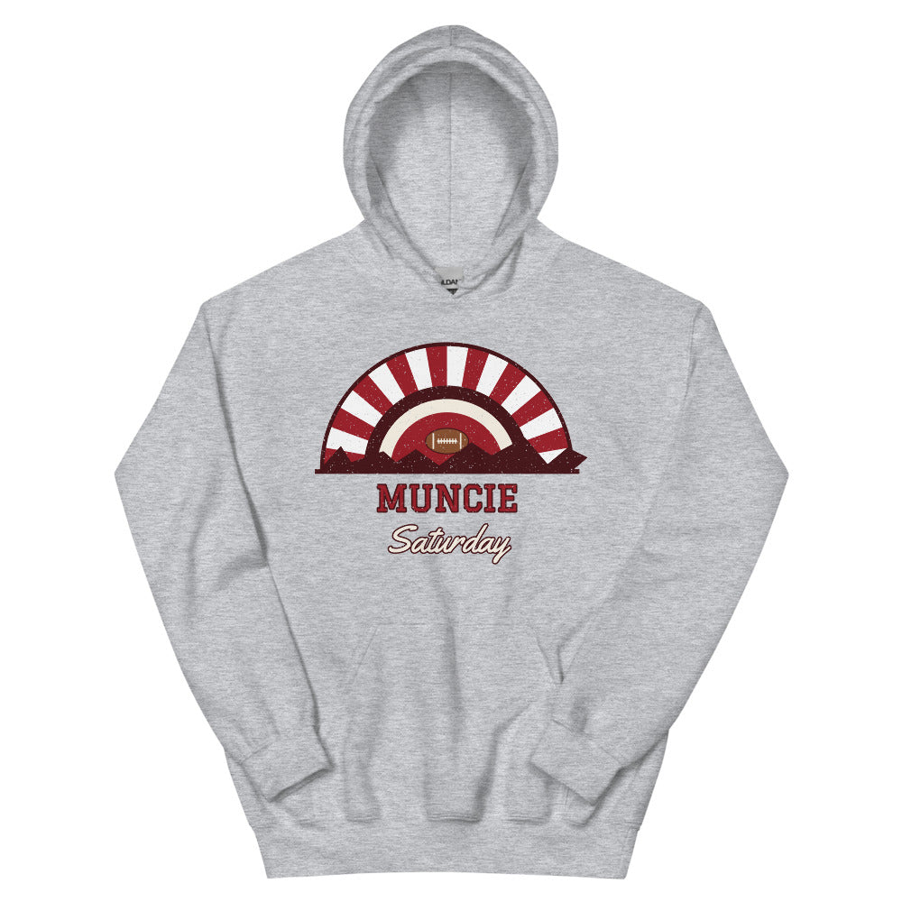 Muncie Saturday Hoodie in sport grey, front