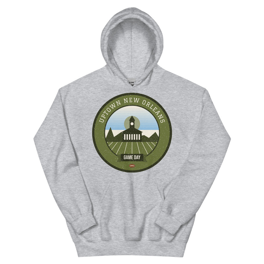 Olive & Sky Streetcar Game Day Hoodie in sport grey, front