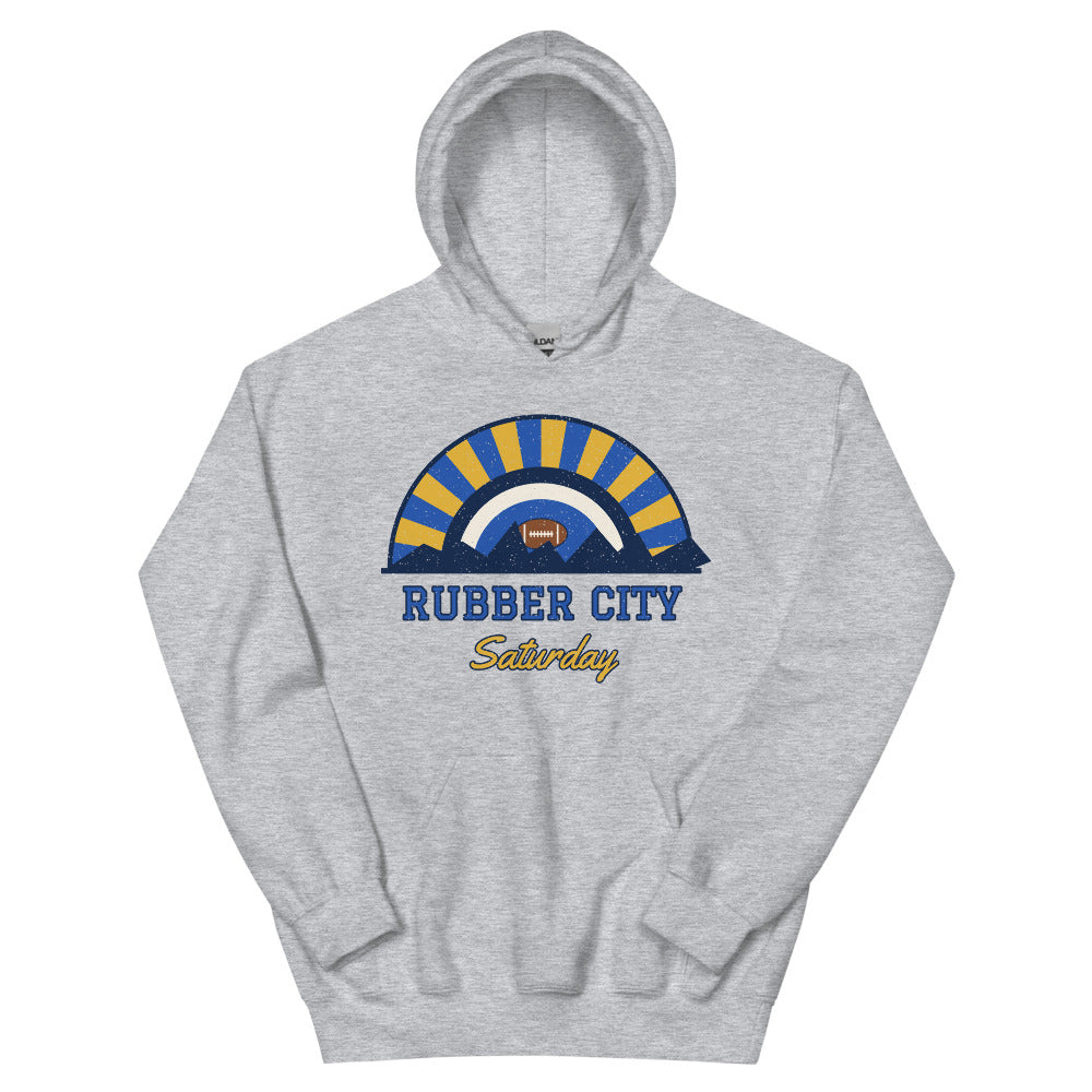 Rubber City Saturday Hoodie in sport grey, front