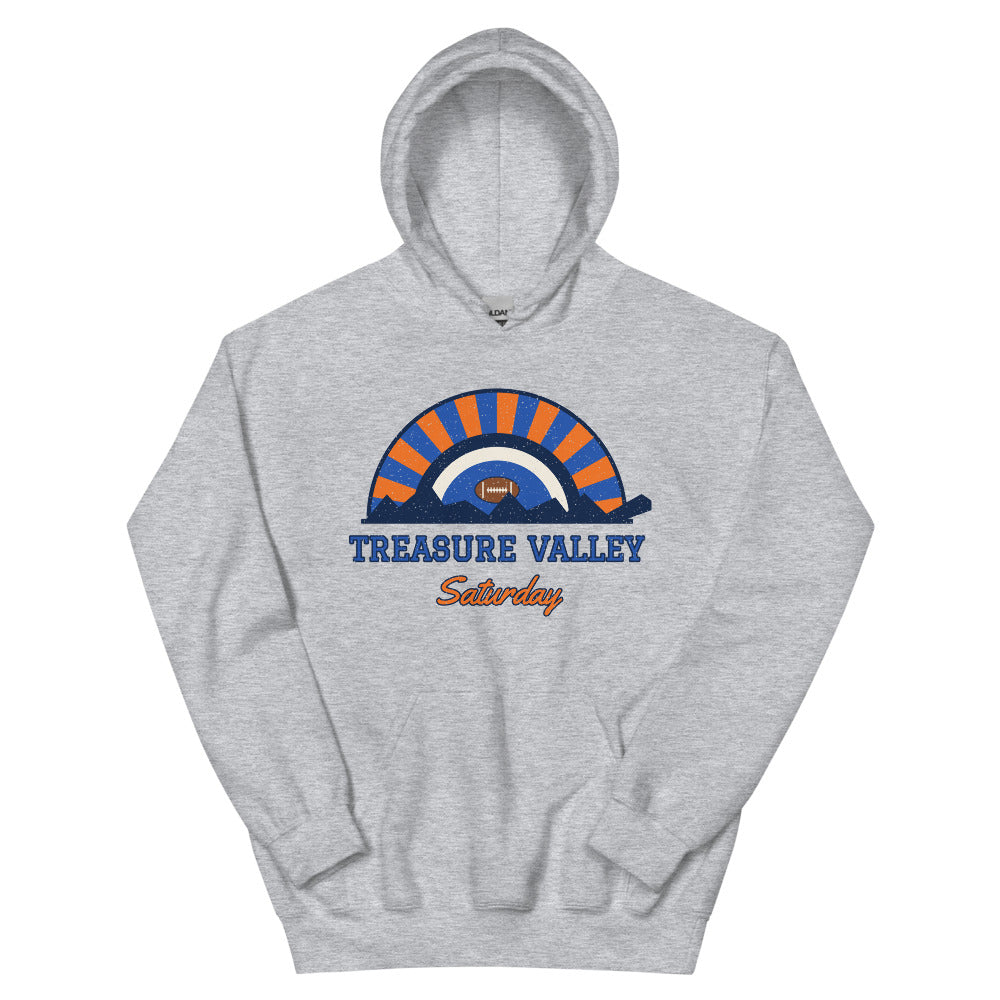 Treasure Valley Saturday Hoodie in sport grey, front