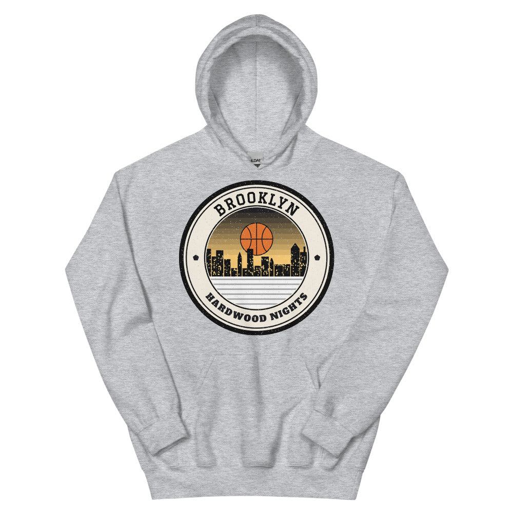 Brooklyn Hardwood Nights Hoodie in sport grey, front