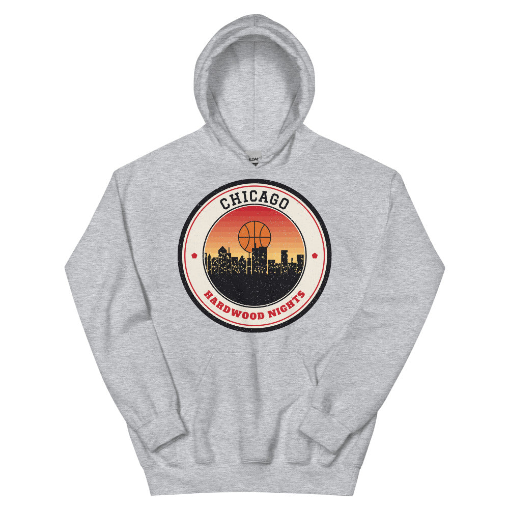Chicago Hardwood Nights Hoodie in sport grey, front