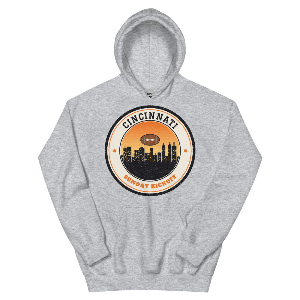 Cincinnati Sunday Kickoff Hoodie in sport grey, front