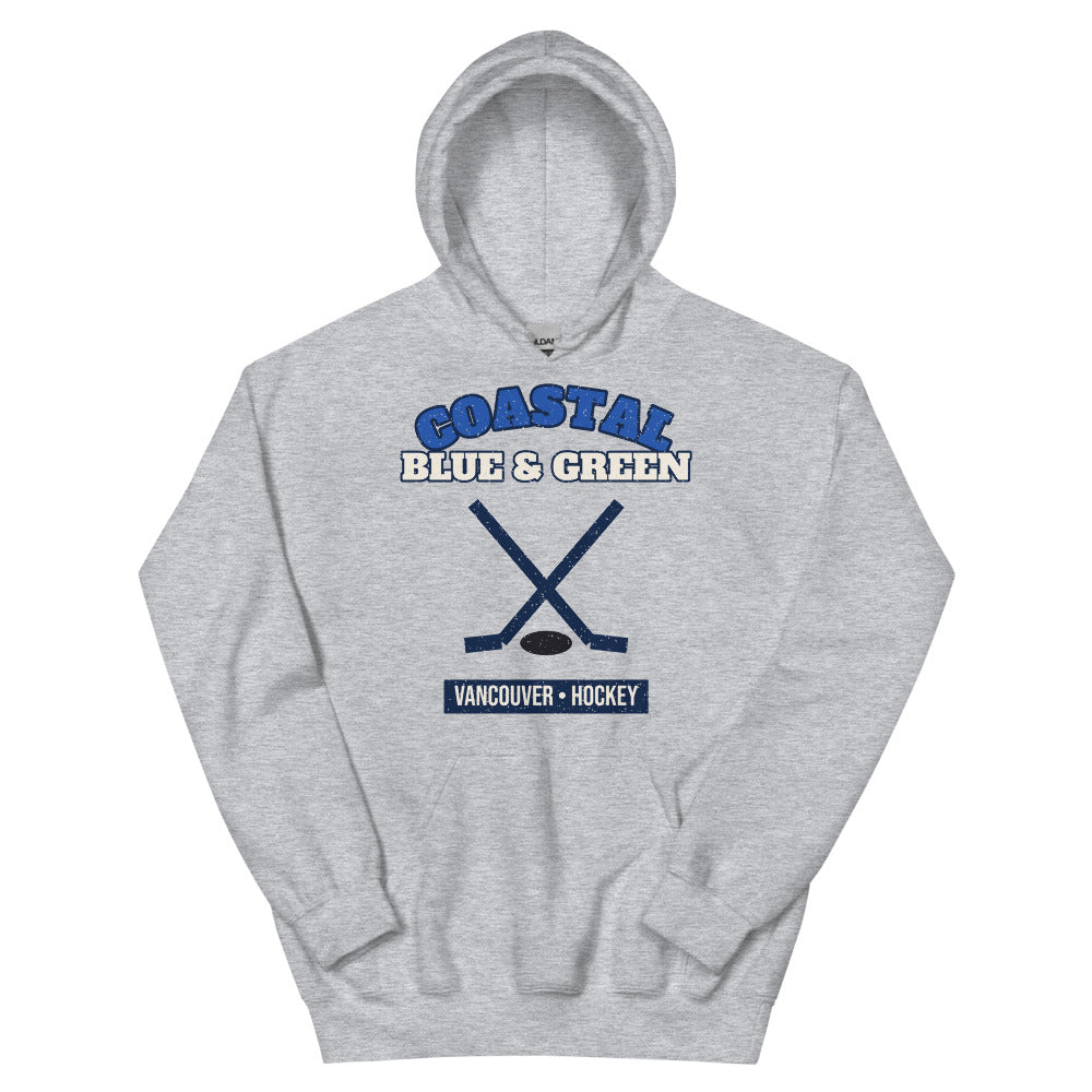 Coastal Blue & Green Hockey Hoodie in sport grey, front
