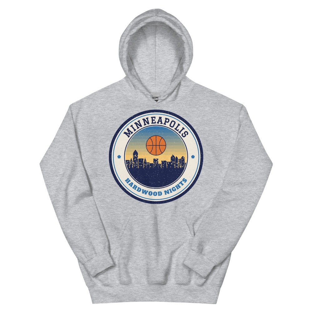 Minneapolis Hardwood Nights Hoodie in sport grey, front
