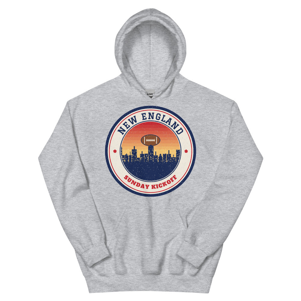 New England Sunday Kickoff Hoodie in sport grey, front