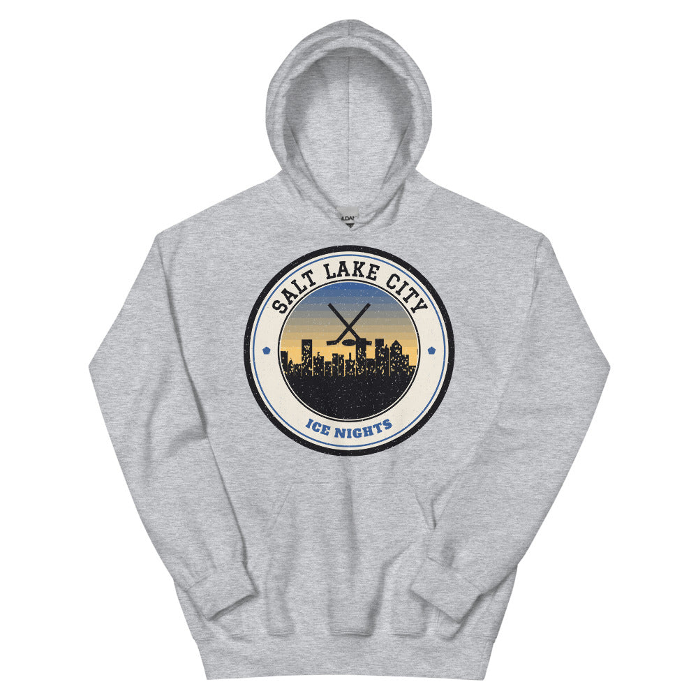 Salt Lake City Ice Nights Hoodie in sport grey, front
