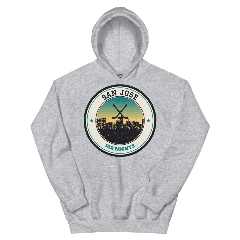 San Jose Ice Nights Hoodie in sport grey, front