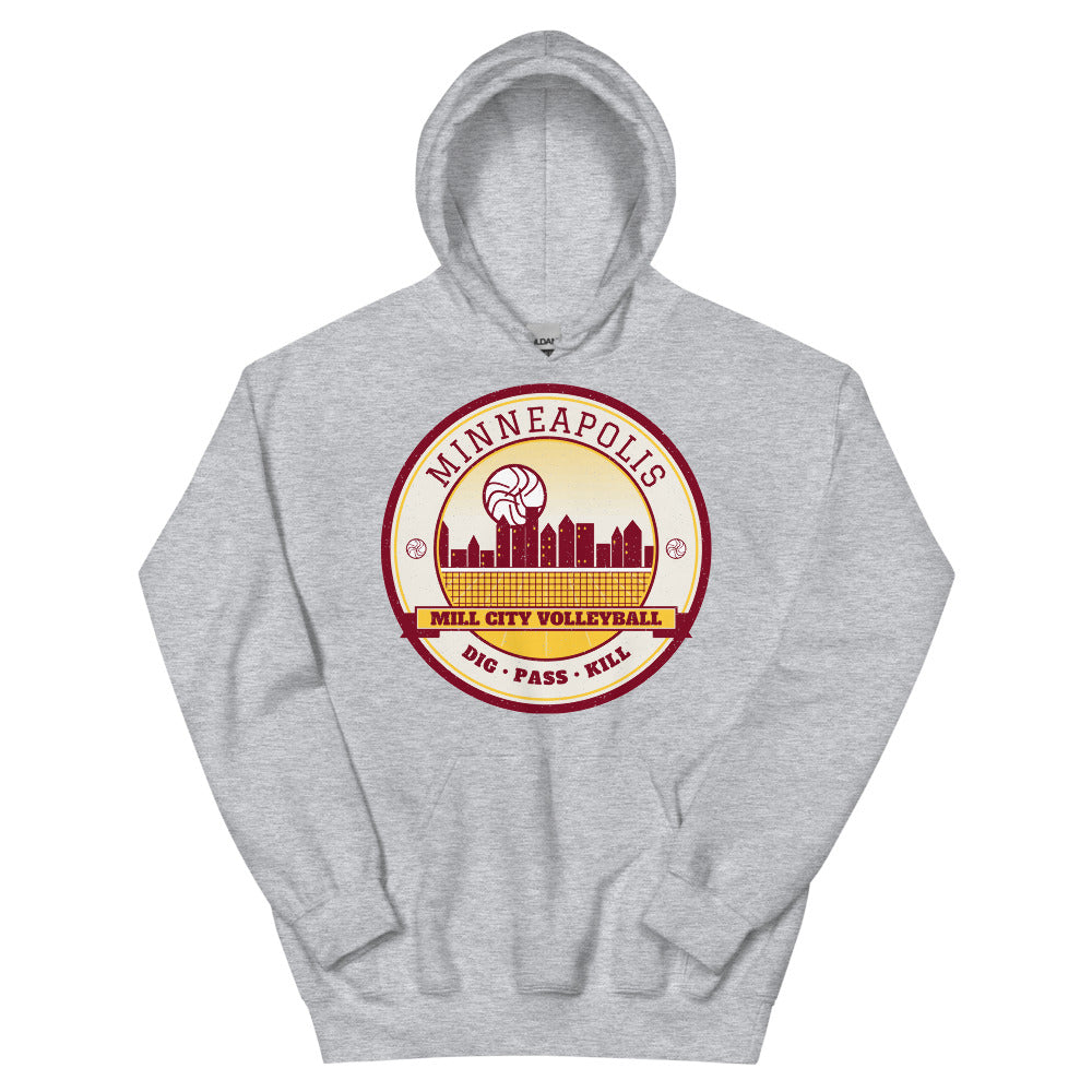Minneapolis Mill City Volleyball Hoodie in sport grey, front