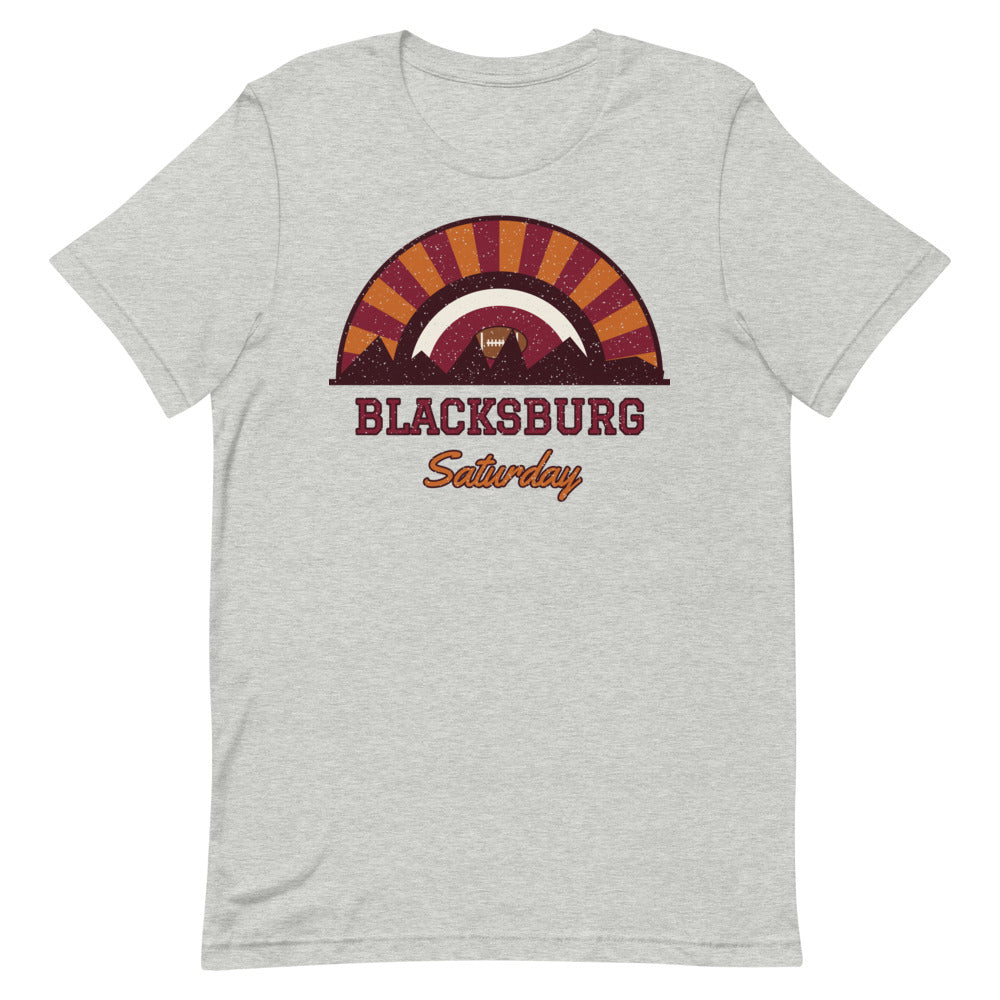 Blacksburg Saturday Tee in athletic heather, front