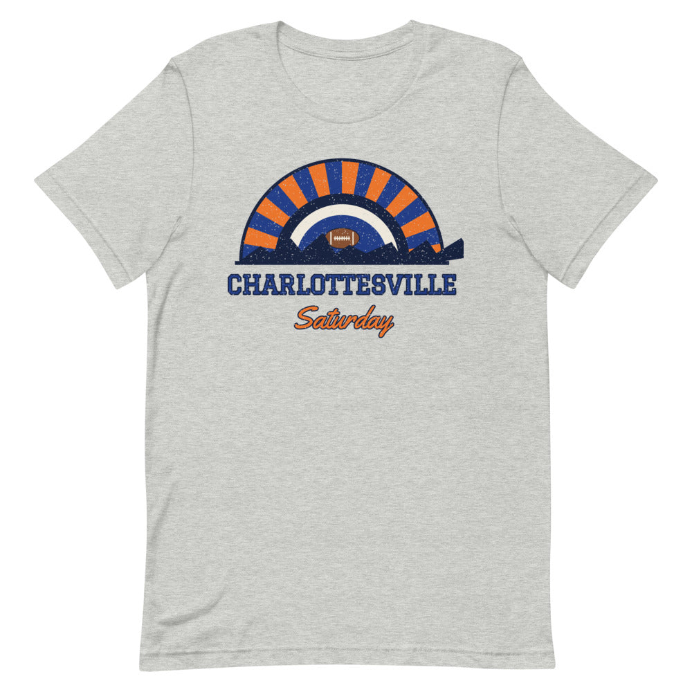Charlottesville Saturday Tee in athletic heather, front