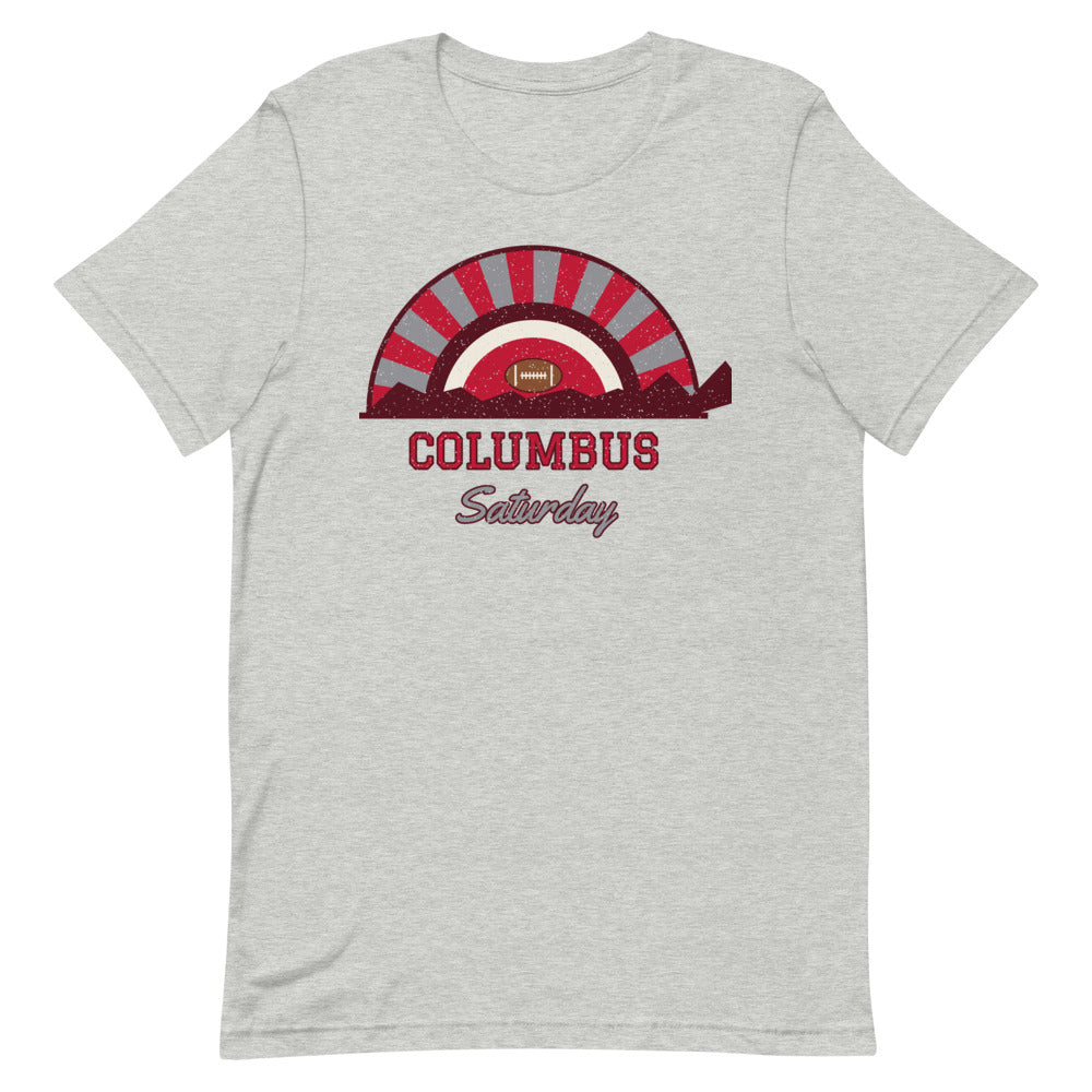 Columbus Saturday Tee in athletic heather, front