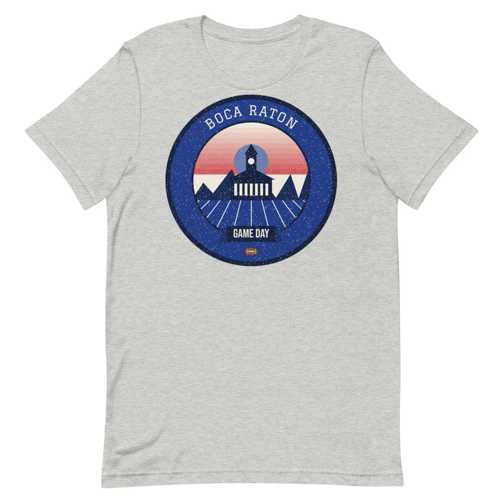 Deep Blue Oceanfront Game Day Tee in athletic heather, front