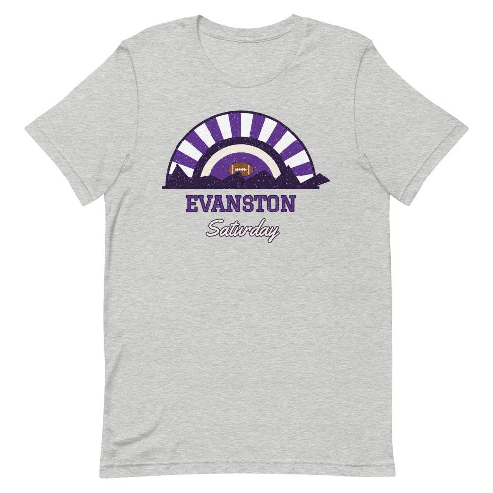 Evanston Saturday Tee in athletic heather, front