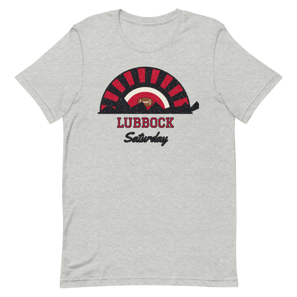 Lubbock Saturday Tee in athletic heather, front