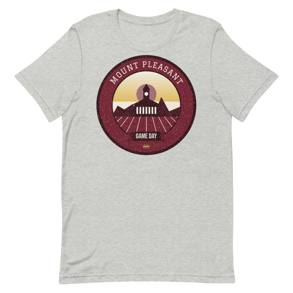 Maroon & Gold North Woods Game Day Tee in athletic heather, front