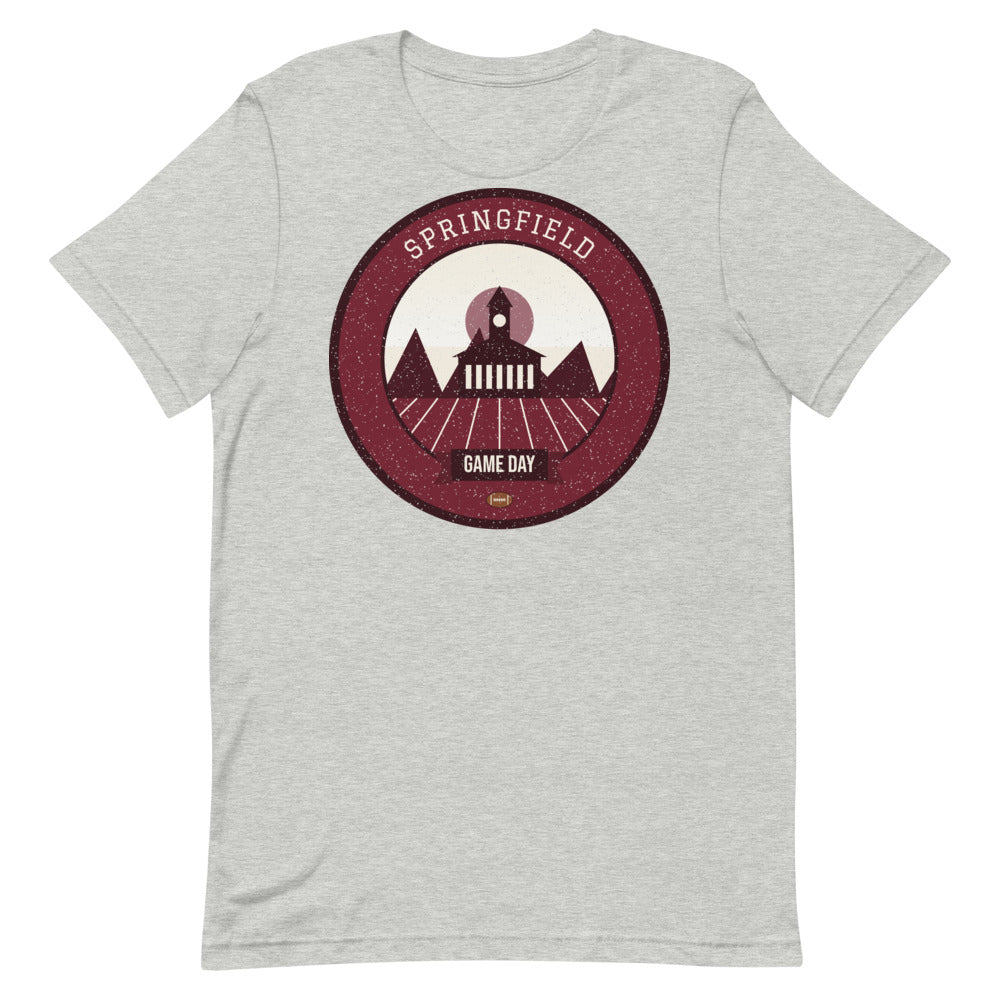 Maroon Ozark Highway Game Day Tee in athletic heather, front