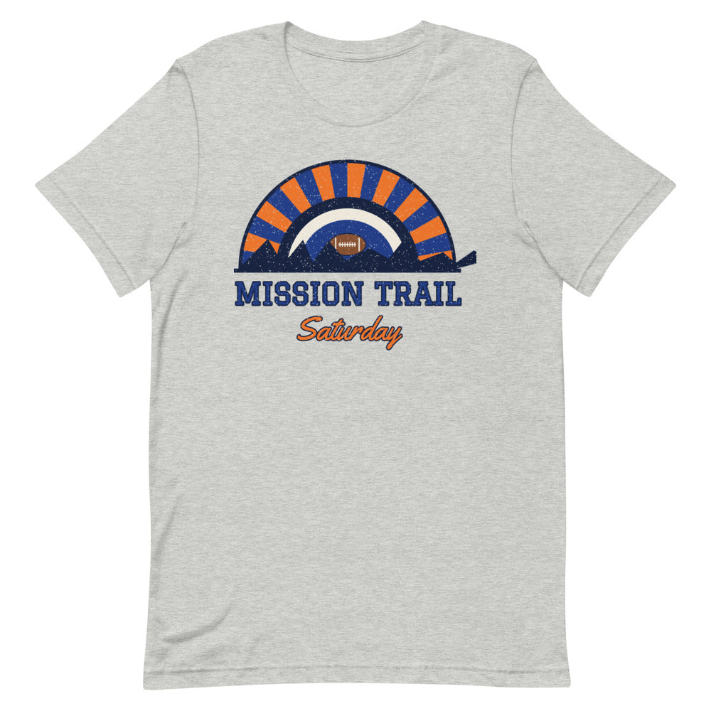 Mission Trail Saturday Tee in athletic heather, front