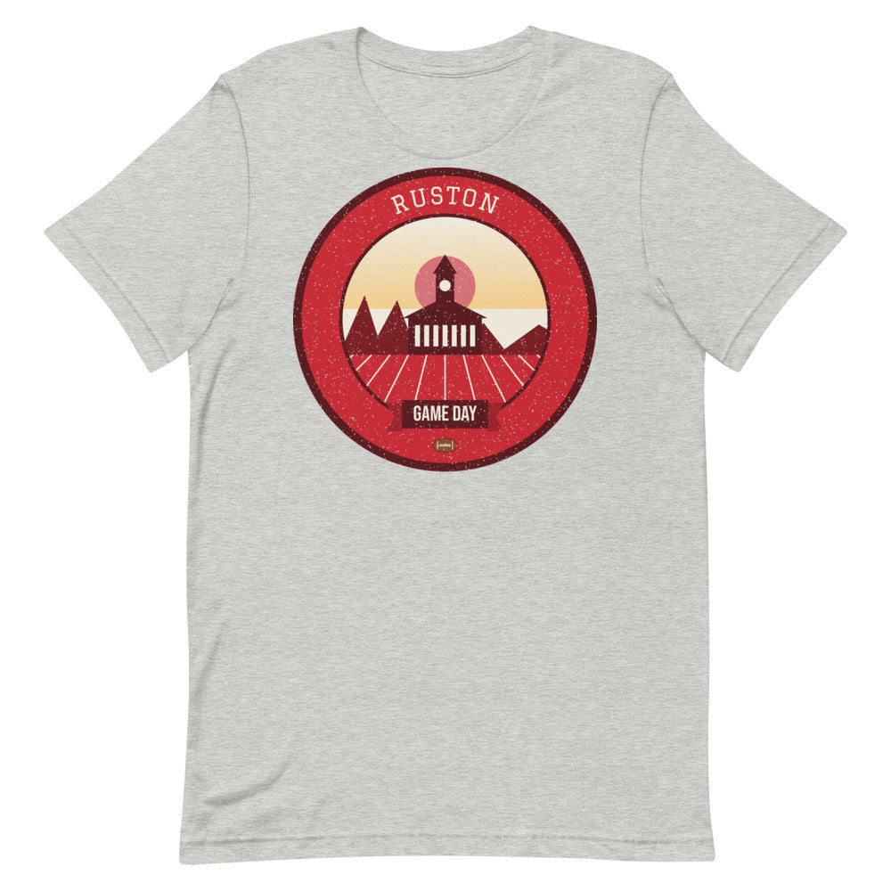 Red & Blue Piney Hills Game Day Tee in athletic heather, front