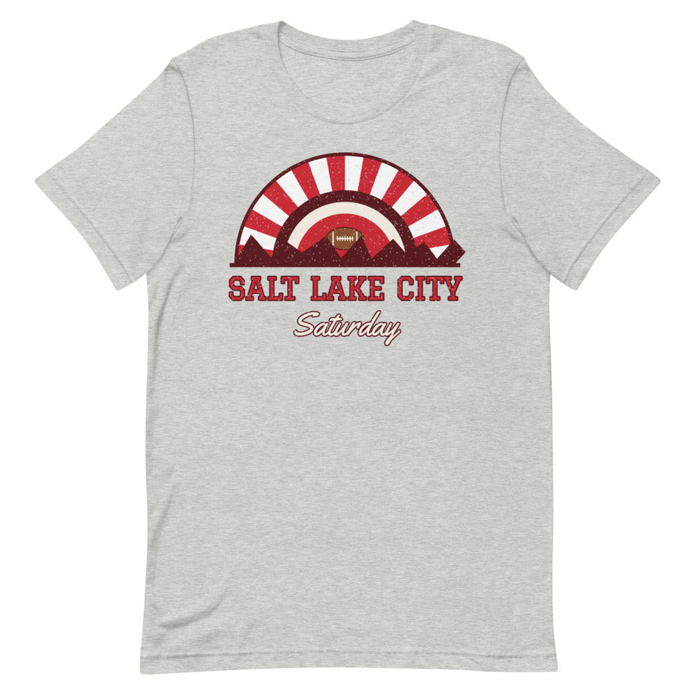 Salt Lake City Saturday Tee in athletic heather, front