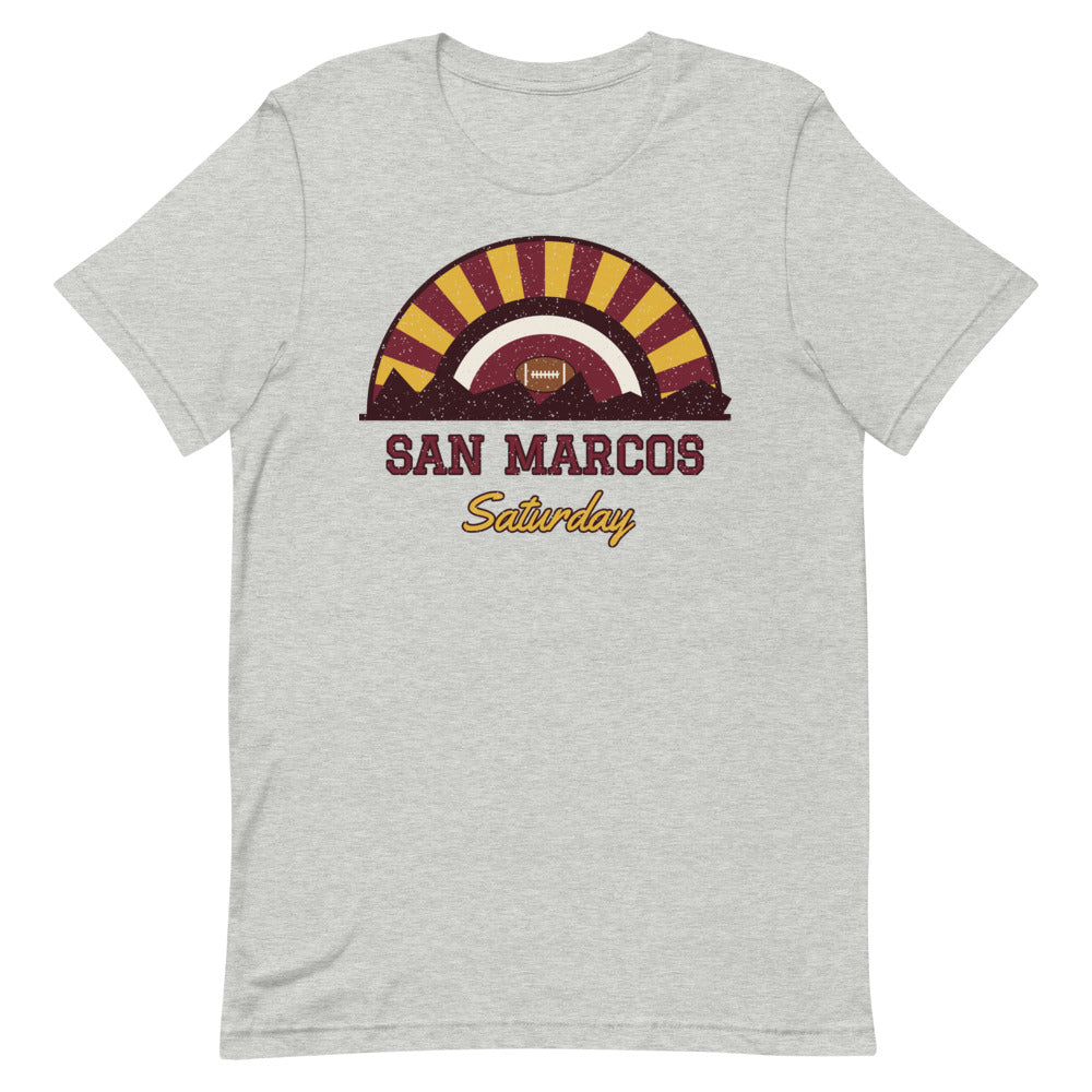 San Marcos Saturday Tee in athletic heather, front