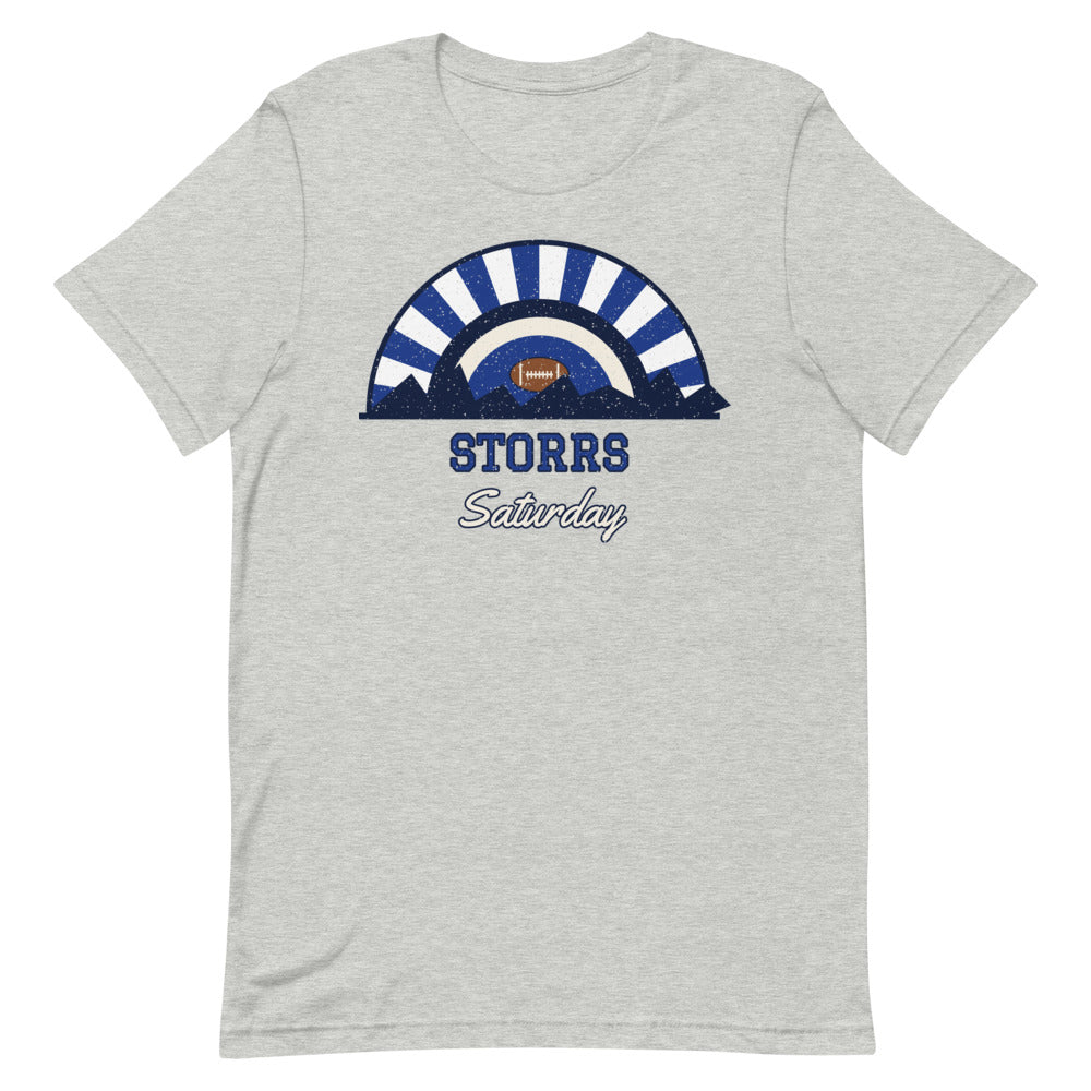 Storrs Saturday Tee in athletic heather, front