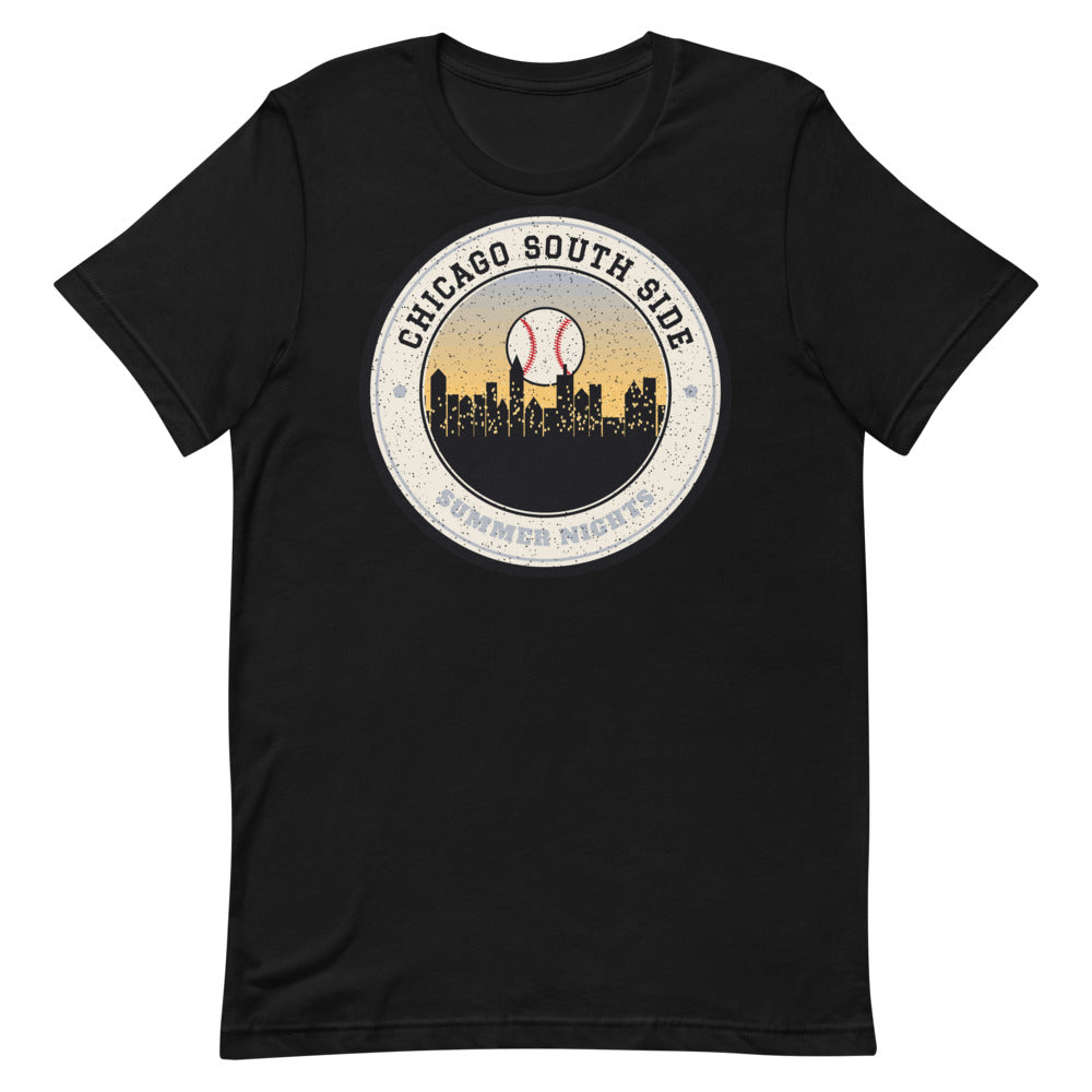 Chicago South Side Summer Nights Ballpark Tee in black, front