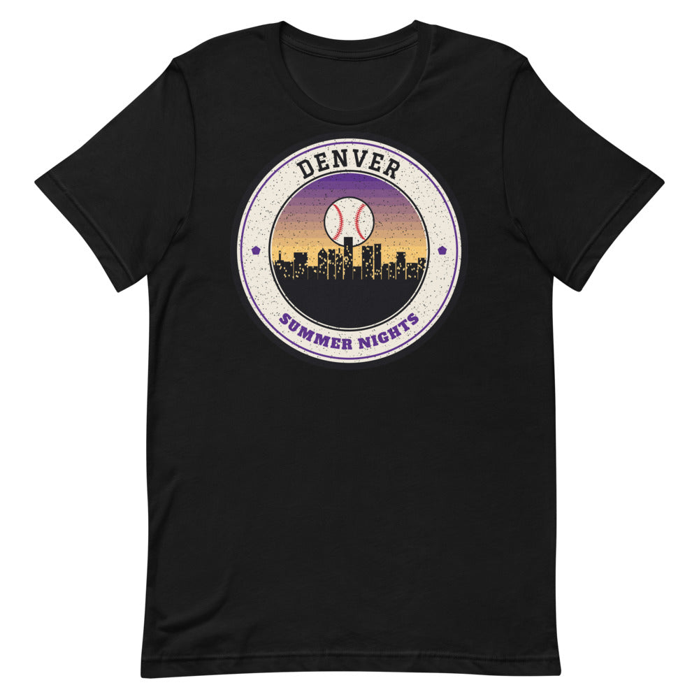 Denver Summer Nights Ballpark Tee in black, front