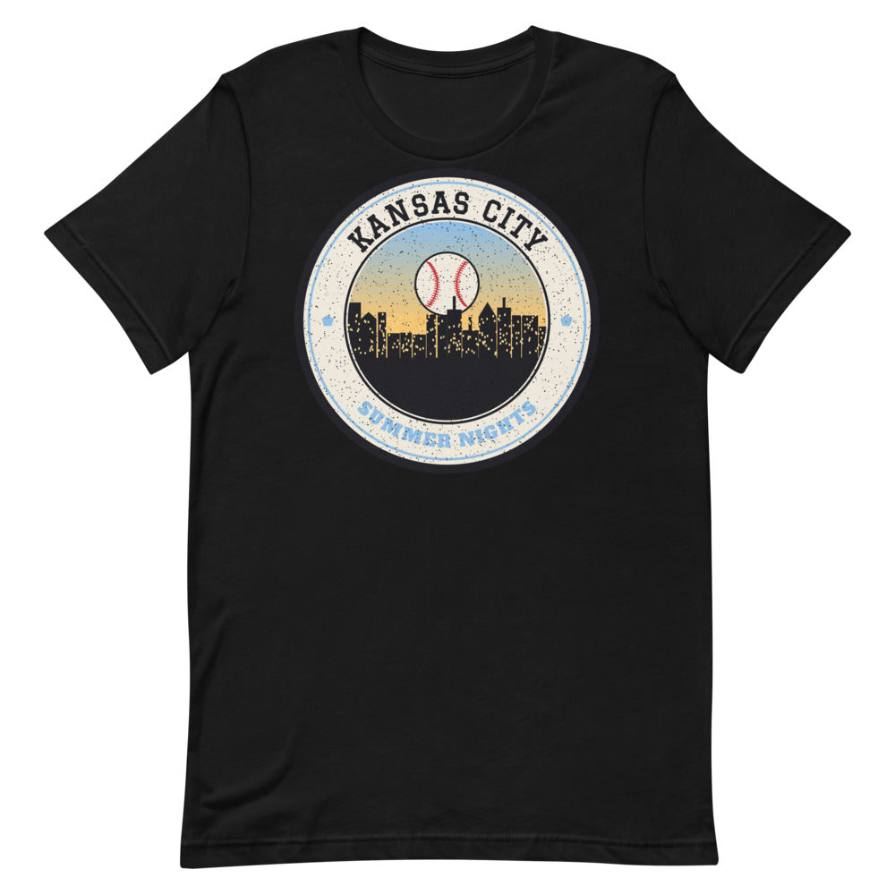 Kansas City Summer Nights Ballpark Tee in black, front