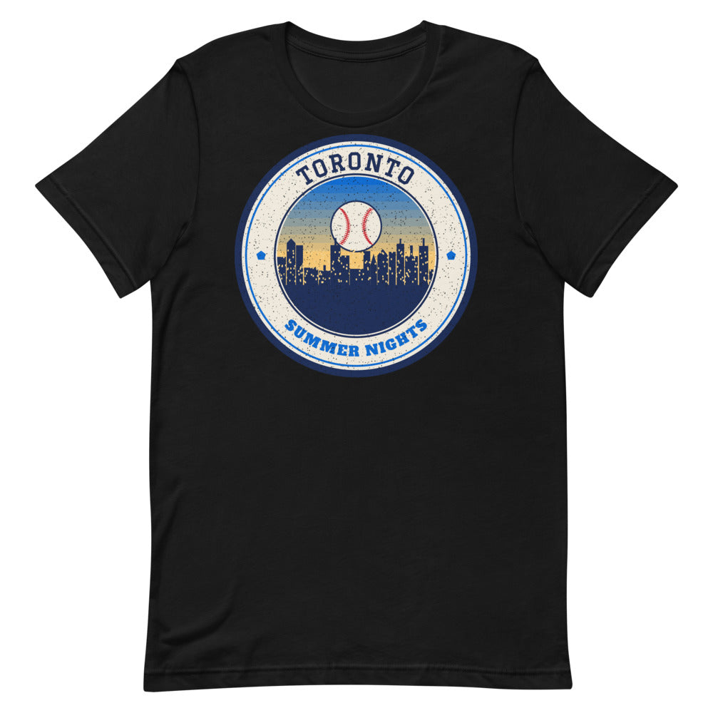 Toronto Summer Nights Ballpark Tee in black, front
