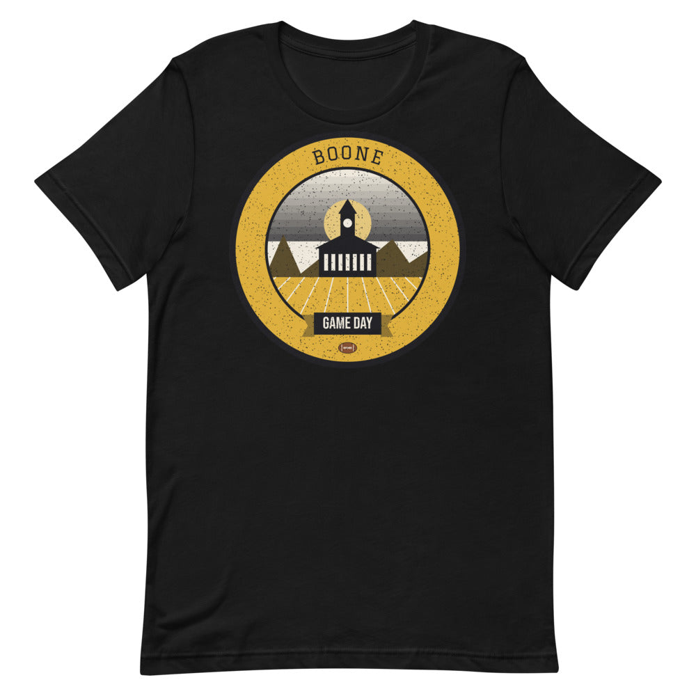 Black & Gold Blue Ridge Game Day Tee in black, front