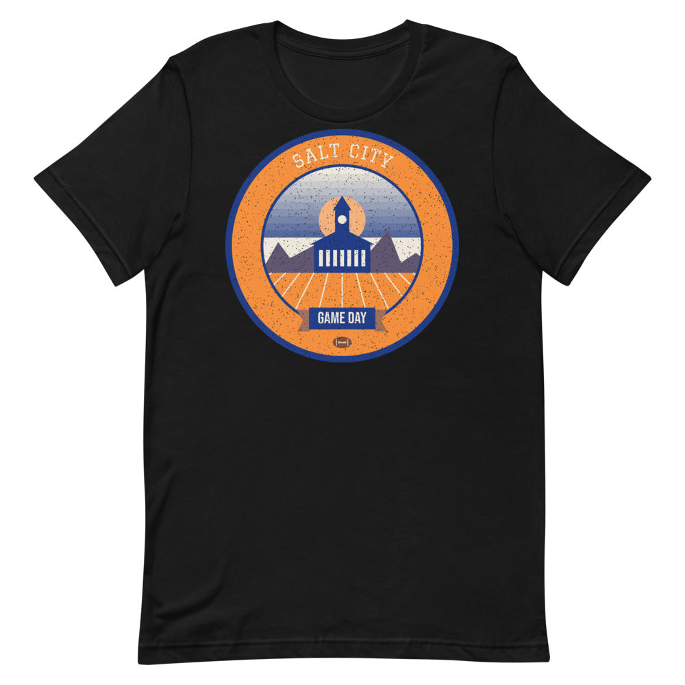 Tangerine Lake-Effect Game Day Tee in black, front