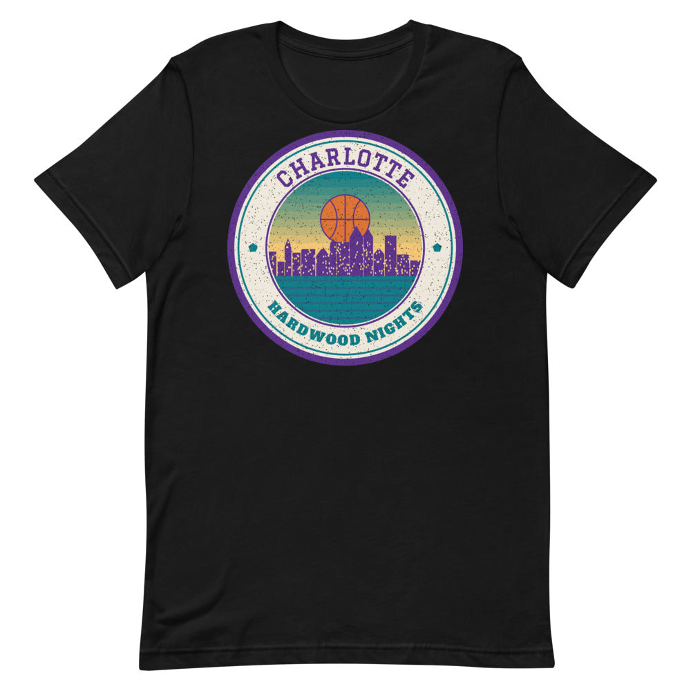 Charlotte Hardwood Nights Tee in black, front