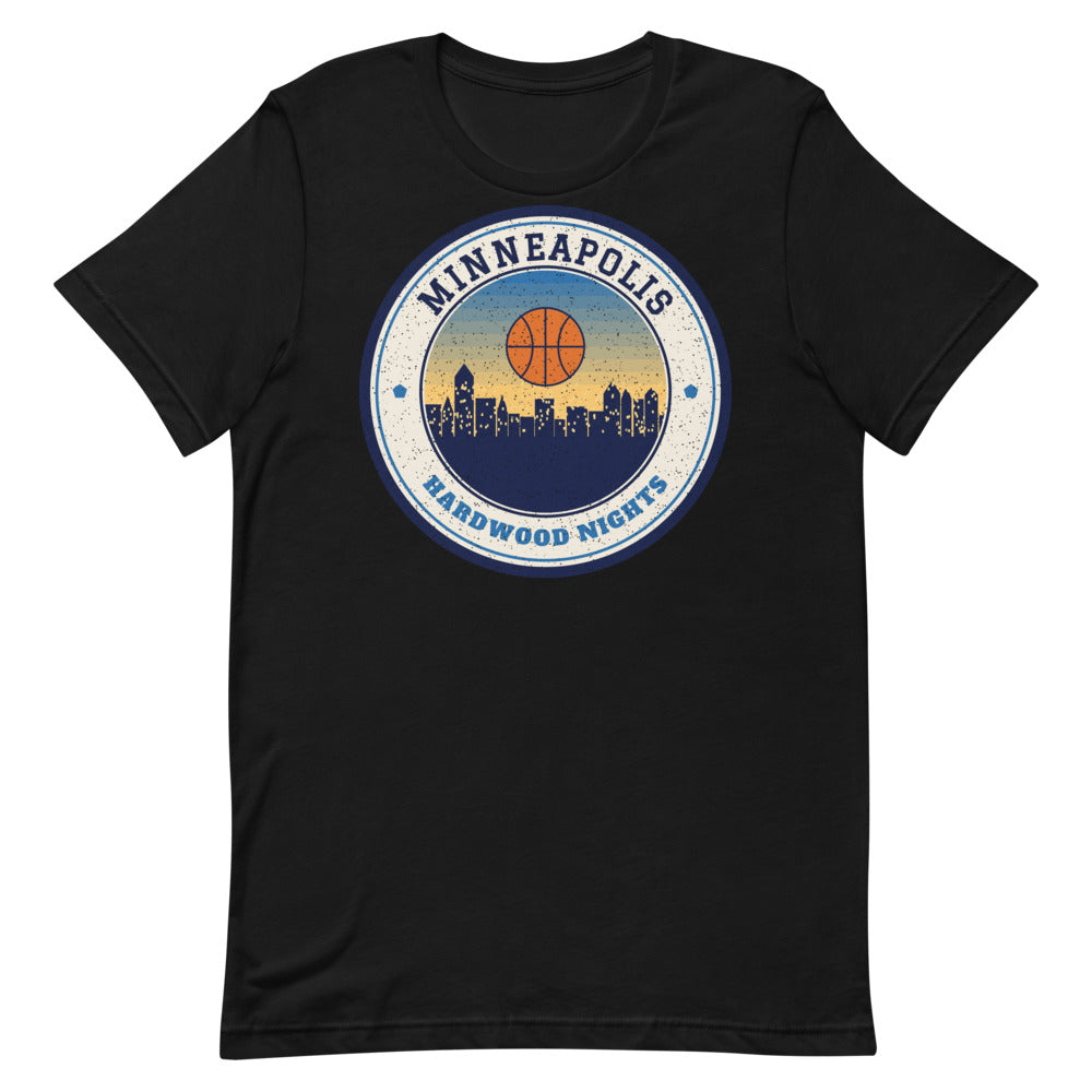 Minneapolis Hardwood Nights Tee in black, front