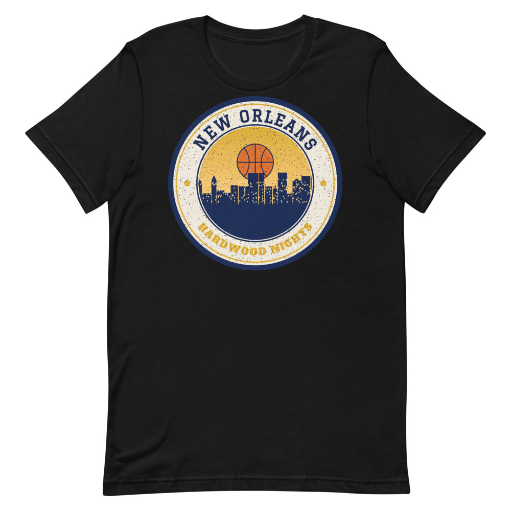 New Orleans Hardwood Nights Tee in black, front