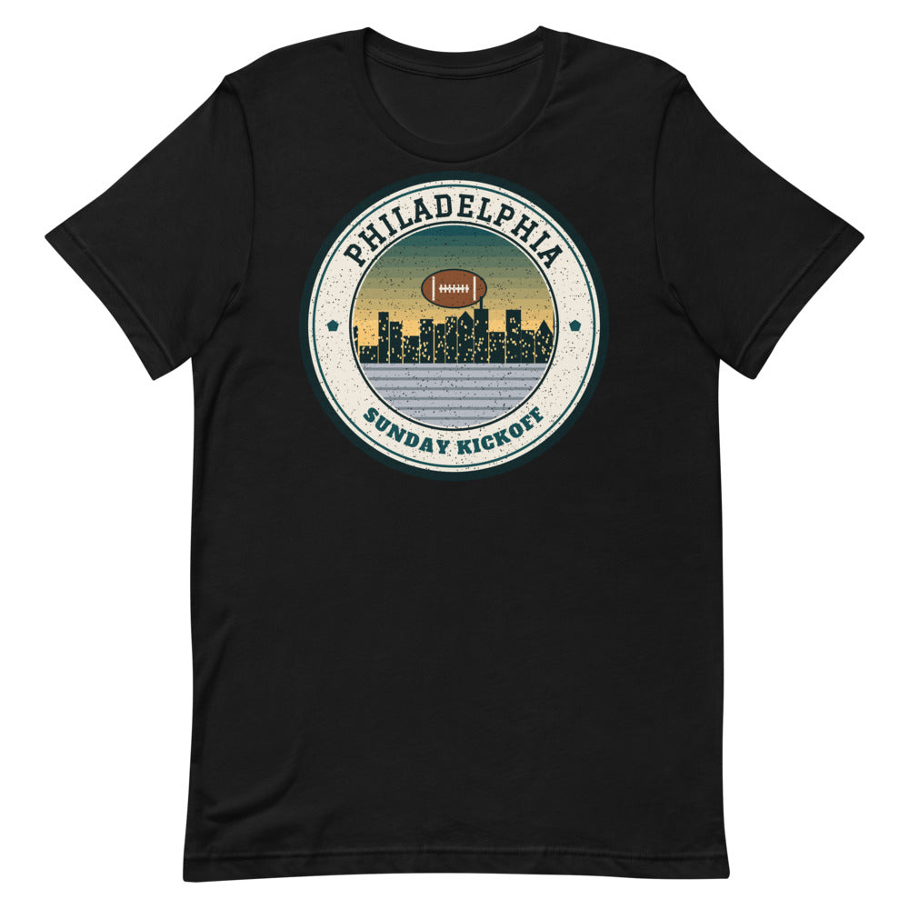 Philadelphia Sunday Kickoff Tee in black, front